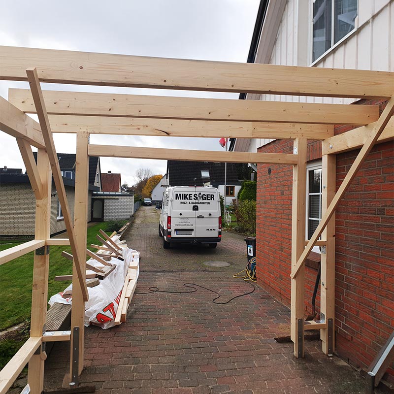 Bau eines Holz Carports in Ostholstein